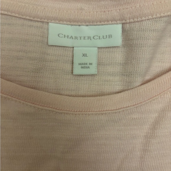 Charter Club Xl pink 3/4 sleeve tee - Picture 2 of 4